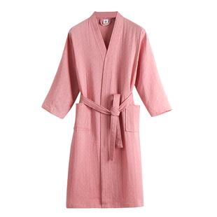 成人浴袍女纯棉纱布四季全棉洗澡睡袍男可穿浴巾吸水速干情侣浴衣