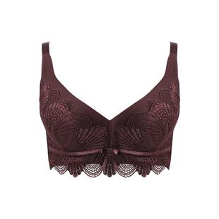 西维娅无钢圈刺绣蕾丝内衣女小胸聚拢中厚杯收副乳舒适无痕文胸罩