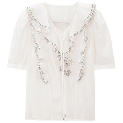 MindBridge韩版荷叶边衬衫