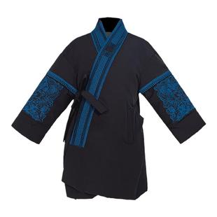 浒城古娘新款刺绣白鹅绒系带保暖短款新中式国风羽绒服外套女冬季