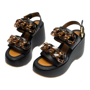 See By Chloe春夏女士厚底高跟松糕凉鞋银泰百货精品 301596