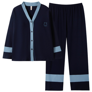 【带胸垫】睡衣纯棉女春秋高级感卡通韩版长袖春季宽松家居服套装