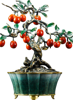 铜金桔摆件公司前台装饰开业礼品