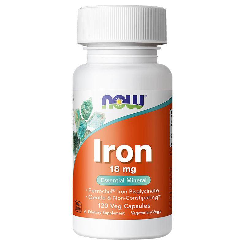 【自营】NOW/诺奥孕妇补铁红润显气色氨基酸螯合铁铁剂营养品进口