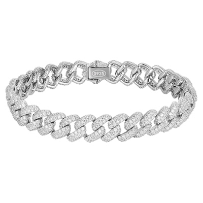 S925纯银满钻古巴手链