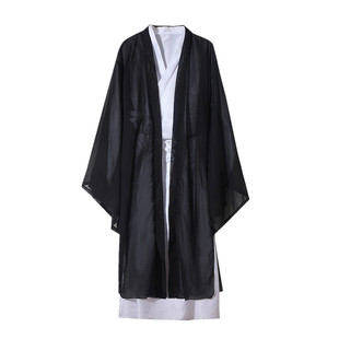 汉服男女夏雪纺大袖衫成人同款魏晋风学生黑色红色古装中国风