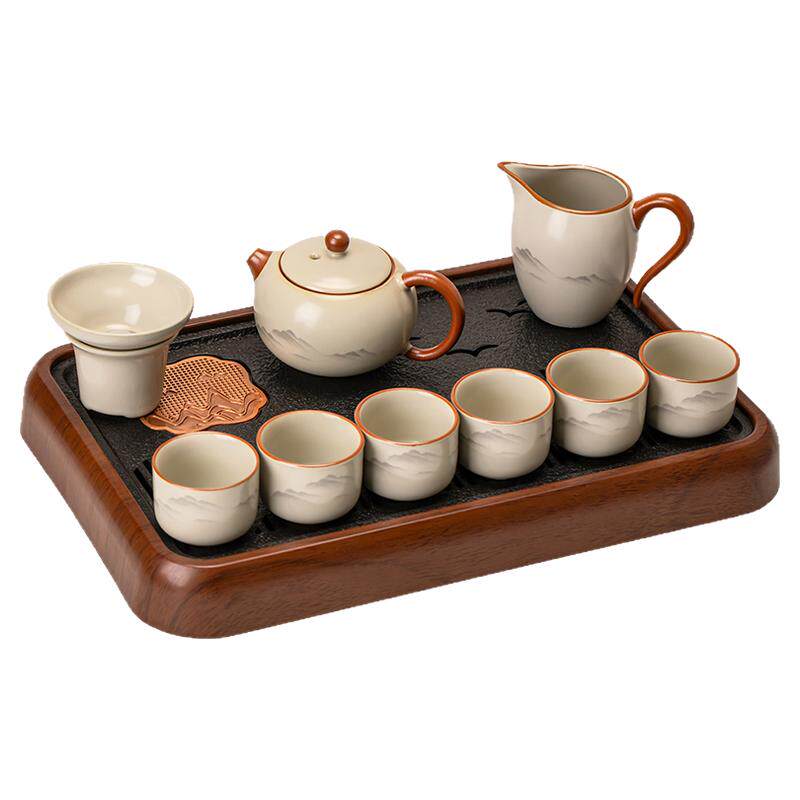 2026新款汝窑功夫茶具套装家用高档轻奢陶瓷泡茶壶茶杯办公室喝茶