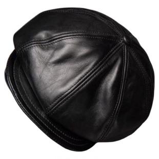 HDK(海觉) 经典报童帽 horse hide茶芯马皮 可以养的帽子皮帽