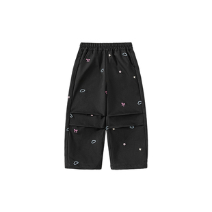 INSbobo女童裤子新款儿童休闲裤漂亮女孩工装裤直筒裤童装长裤春