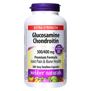 加拿大伟博天然氨基葡萄糖软骨素添加D3双倍关节氨糖维骨力300粒