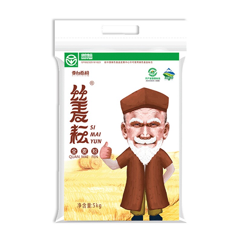 丝麦耘含麦麸全麦粉高筋零添加