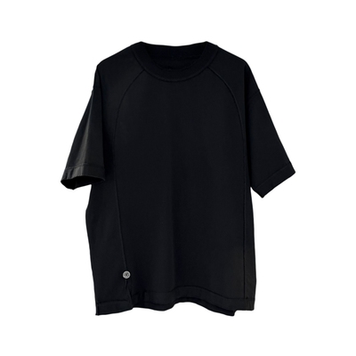 潮牌夏季纯色短袖T恤男ins韩版返做结构小挂件宽松青年帅气半袖t