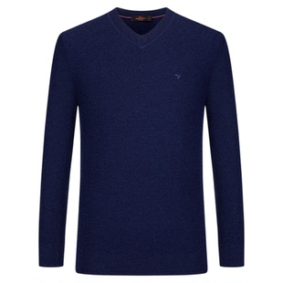 【100%绵羊毛】柒牌纯羊毛衫男士长袖毛衣2025秋冬装新款时尚保暖