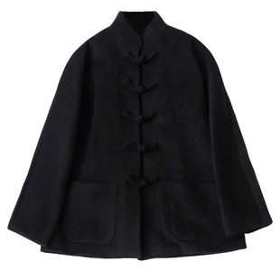 新中式轻国风冬装毛呢外套女小个子学生国潮汉元素盘扣呢子套装裙