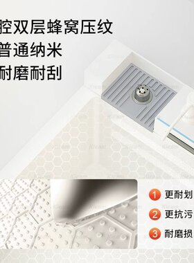 304不锈钢白色鲸鱼飞雨纳米水槽瀑布数显氛围灯厨房大单槽洗碗池
