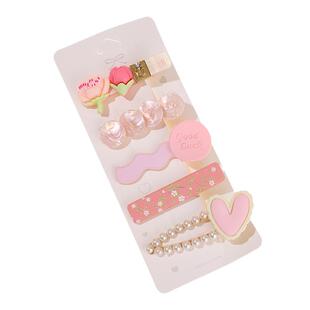 粉色系发夹鸭嘴夹女甜美爱心bb夹侧边头发夹子发饰无痕刘海夹发卡