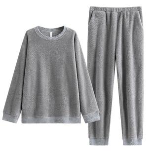 猫人珊瑚绒男士睡衣男2026冬季新款加绒加厚冬天保暖法兰绒家居服