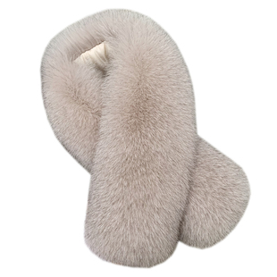 黎宿夹子狐狸毛围巾冬保暖毛毛围脖皮草围巾女韩版百搭狐狸毛领子