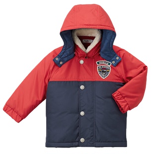 Mikihouse Double_B男女童拆卸帽子防风保暖摇粒绒马甲两件套集货