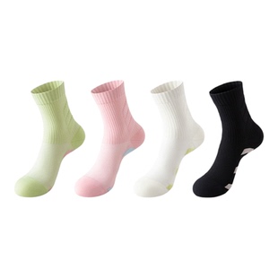 专业运动袜女中筒羽毛球毛巾底耐穿防臭减震防滑无骨瑜伽跑步袜子