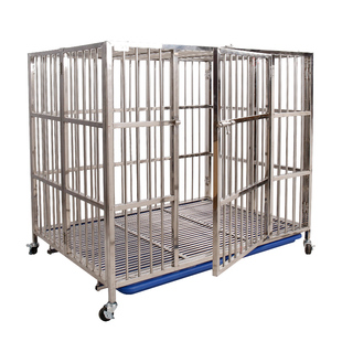 佳佳折叠不锈钢白钢狗笼子小中特大型犬金毛边牧拉布拉多宠笼加粗