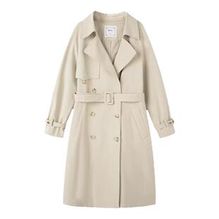 【商场同款】PIT复古法式气质薄款风衣外套女2025春装新款大衣