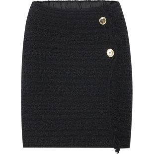 PINKO女士小香风短款开衩半身裙103250A1Q4