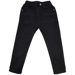 男女童一体绒牛仔裤子修身小脚铅笔黑裤2025冬季加绒百搭儿童长裤