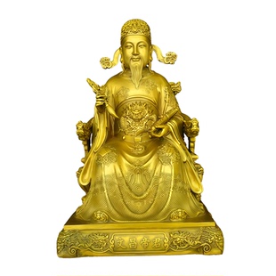 黄铜文昌帝君神像摆件桌面摆件文昌星文曲星铜像家居供养客厅书房