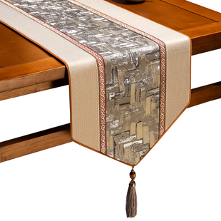 新中式茶桌垫布长条禅意桌旗轻奢高端茶席茶台茶桌布茶几茶垫