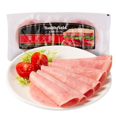 史蜜斯矩形美式火腿片220g每袋精选猪肉切片早餐即食培根三明治
