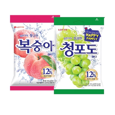 韩国进口零食乐天硬糖青葡萄味