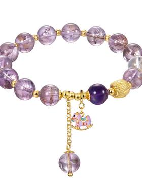 zeroline摇摇马紫水晶手串女纯银