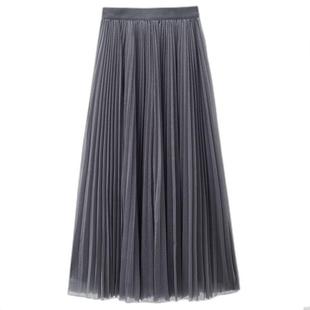 设计师款佐丹奴半身裙女夏新款压褶仙女裙松紧腰大摆纱裙18465621