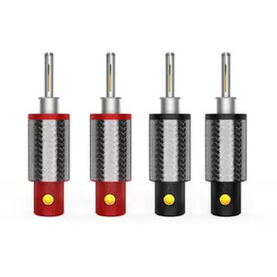 维堡VB404AG纯银免焊接喇叭香蕉插头碳纤维VS703AG音箱喇叭线Y插