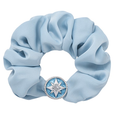 皇家莎莎蓝色滴釉星星大肠发圈高级感大号丸子头甜妹发绳头饰女