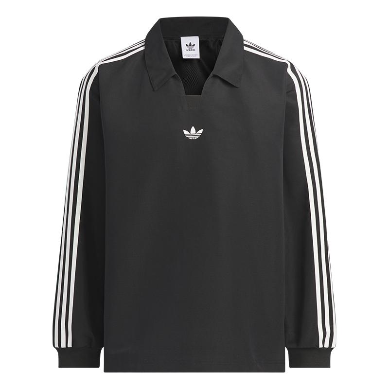 休闲橄榄球风宽松运动长袖POLO衫男女秋季adidas阿迪达斯三叶草