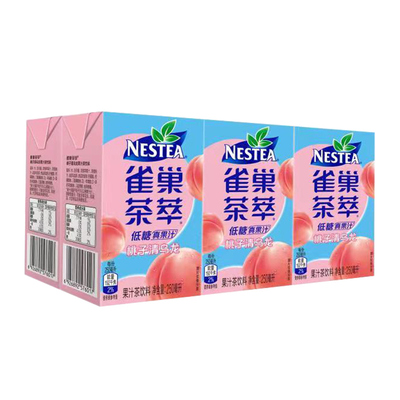 雀巢茶萃低糖桃子清乌龙果汁茶饮料蜜桃乌龙茶250ml*6盒果汁茉莉