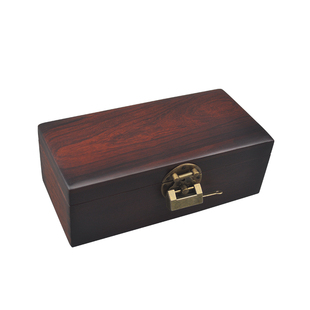 独板红木首饰盒木质收纳盒公主盒创意实木桌面带锁素面珠宝收藏盒