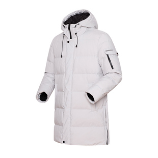 ROYALWAY中长款羽绒服男连帽鹅绒90绒冬户外休闲保暖防风防泼外套