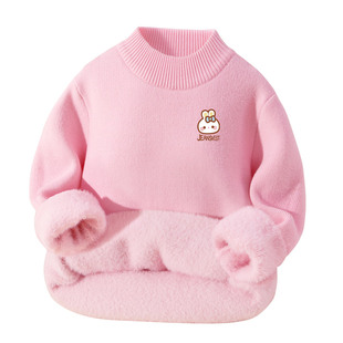 真维斯童装女童毛衣内搭中大童加绒加厚儿童打底衫冬季保暖毛线衣