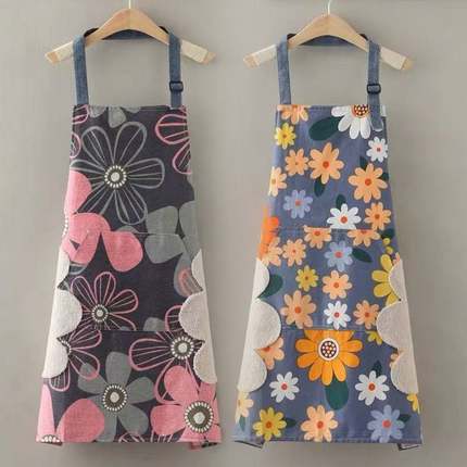 新品 18266奶茶店做饭围裙家用女厨房防水防油可爱时尚围腰工作服