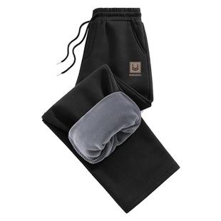 NN真维斯休闲裤男款冬季加绒加厚保暖防寒阔腿裤青少年奥粒绒卫裤