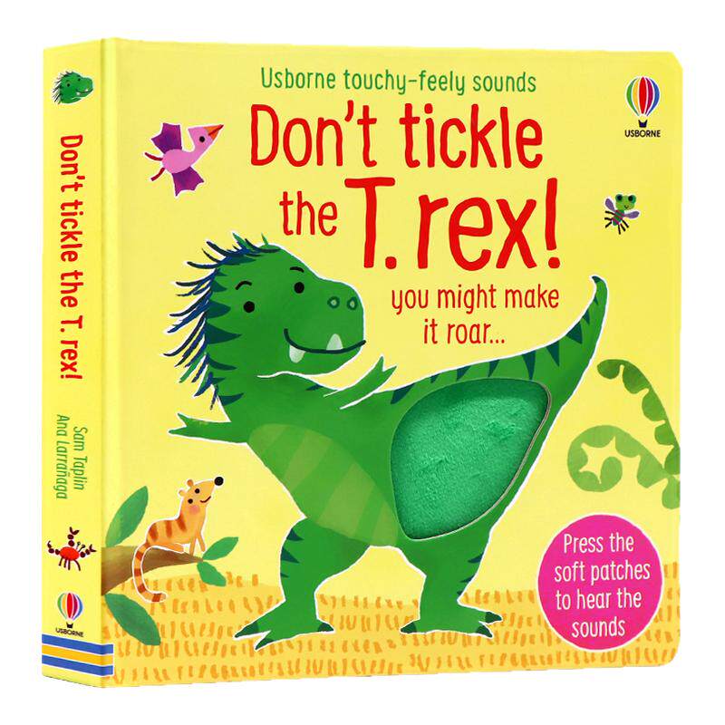 Usborne触摸发声书 别给霸王龙挠痒痒 Don't Tickle the T-rex 英文原版绘本 低幼英语启蒙认知纸板洞洞触摸发声书亲子游戏玩具书