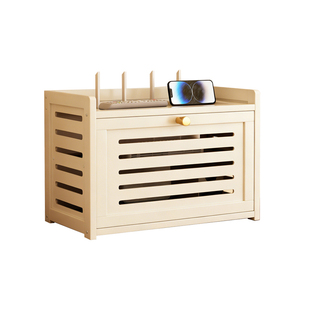 wifi路由器放置架机顶盒光猫收纳盒弱电箱扩展柜奶油风遮丑装饰盒