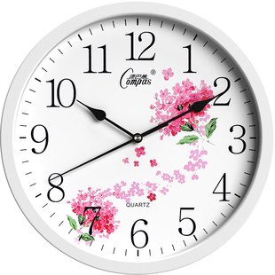 康巴丝客厅挂钟静音办公时尚简约时钟壁挂墙卧室创意现代石英钟表