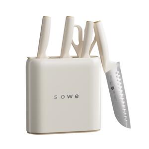 sowe抗菌德国钢不锈钢刀具套装厨房家用菜刀切菜板砧板二合一组合