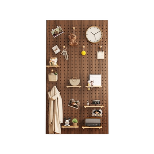 三梦实木洞洞板定制穿衣镜一体造型墙收纳置物架配件木质墙上挂板