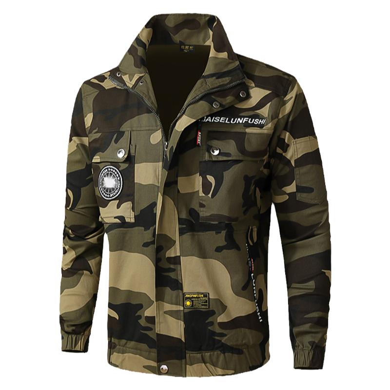 纯棉弹力工作服套装男耐磨迷彩服加厚防烫电焊工服劳保服工装定制