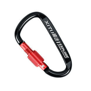 带锁挂扣户外登山扣D型钥匙扣露营保险扣水瓶扣背包外挂连接扣环